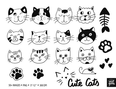 Cats Clipart Black And White