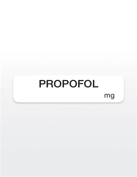 PROPOFOL Drug Syringe Stickers