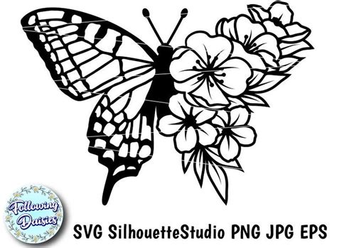 BUTTERFLY in SVG, Floral Butterfly, Flowers Svg, Spring, Butterfly ...