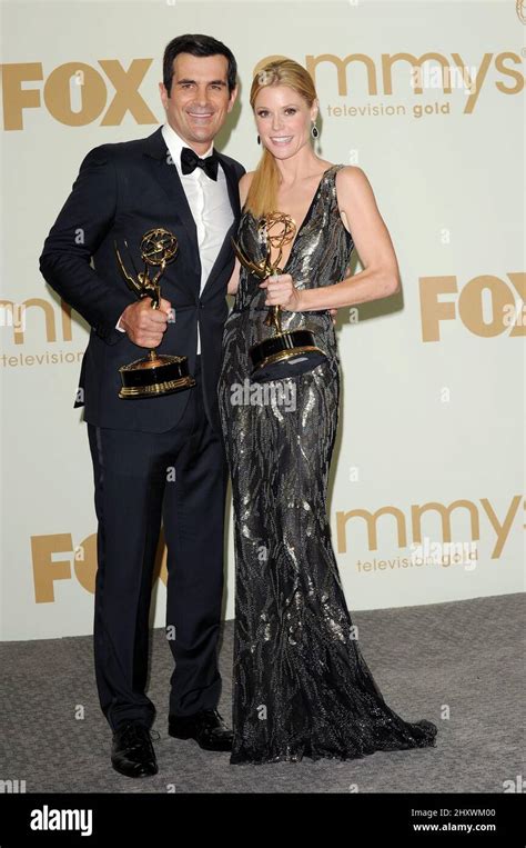 Ty Burrell and Julie Bowen poses in the press room during the 63rd ...