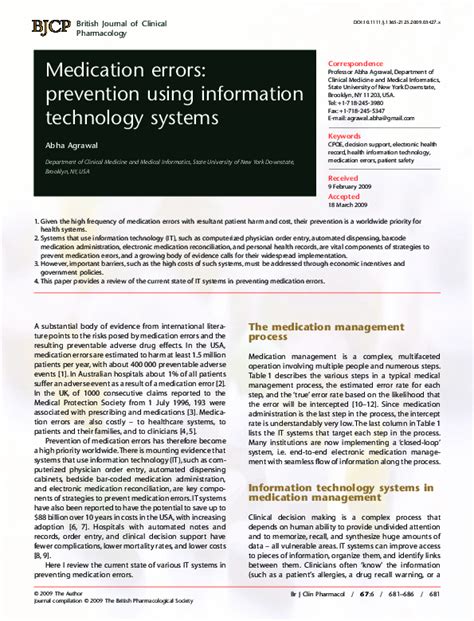 (PDF) Medication errors: prevention using information technology ...