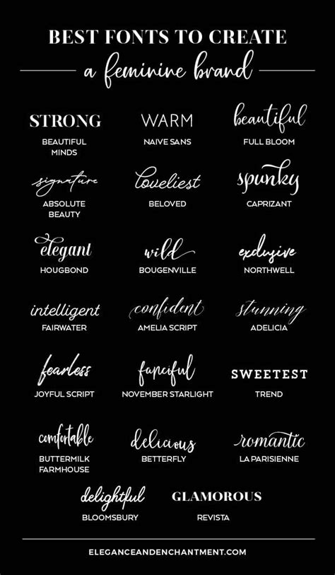 Best fonts to create a feminine brand | Elegance & Enchantment | Cool ...