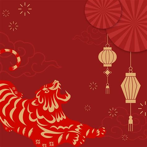 Chinese new year background, tiger | Premium PSD - rawpixel