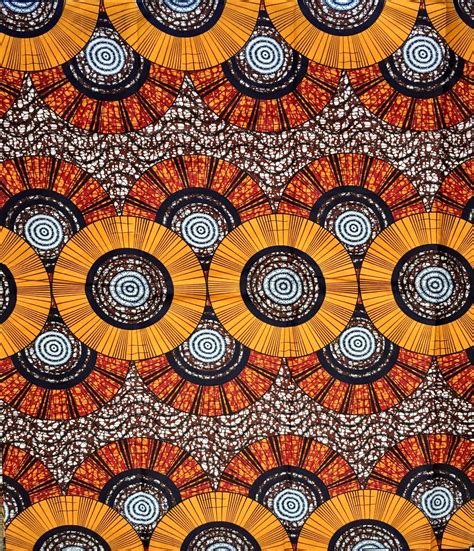 African Print Fabric/ Ankara Orange Brown Red Navy | Etsy | Estampas ...