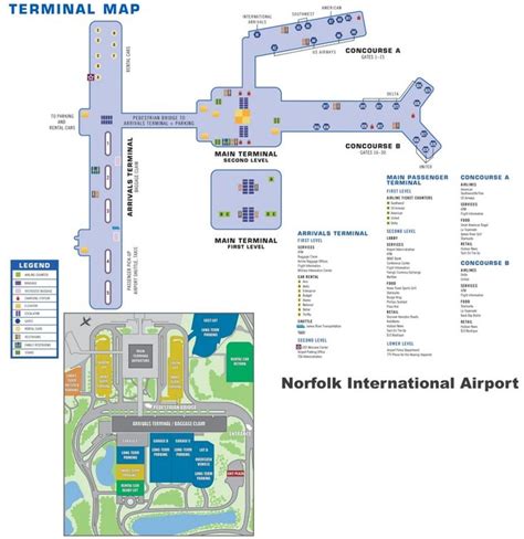 Norfolk airport map | Airport map, Map, Airport