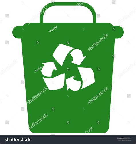 Vector Green Recycling Bin Recycle Logo Stock Vector (Royalty Free ...