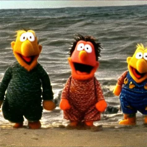 Bert and Ernie storming Omaha beach in the movie | Stable Diffusion ...