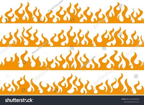 Cartoon Fire Flame Frame Borders Design Stock Vector (Royalty Free ...