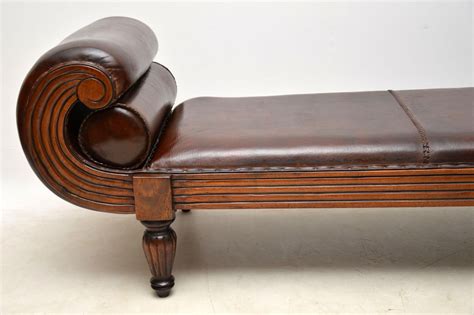 Antique Swedish Leather Chaise Lounge | Marylebone Antiques