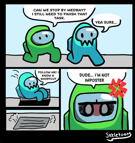 Shortcuts - Among Us Comic by SkeletoonsHere on Newgrounds