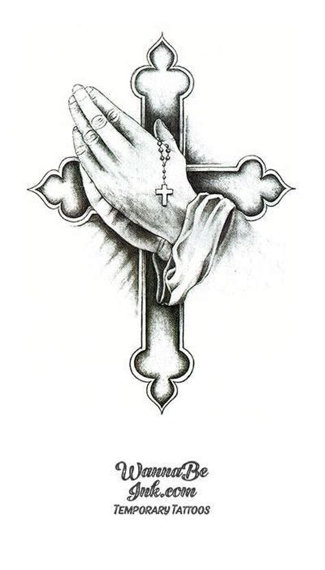 Praying Hands and Cross Best Temporary Tattoos - Etsy