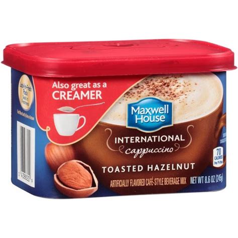 Maxwell House International Toasted Hazelnut Cappuccino, 8.6 Oz Tub ...