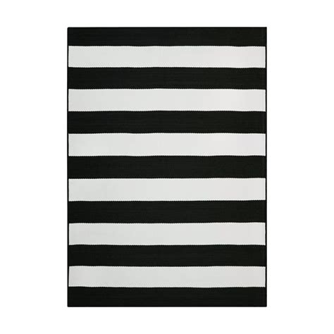 Better Homes & Gardens 7' X 10' Black and White Striped Outdoor Rug ...