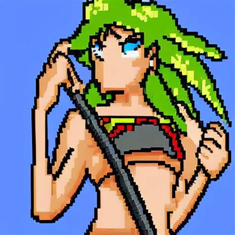 pixel art, 32-bit pixel art, barbarian girl, | Stable Diffusion