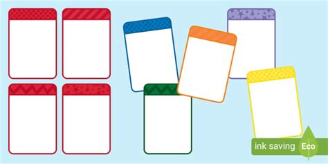 Double-Sided Editable Flashcard Template (teacher made)