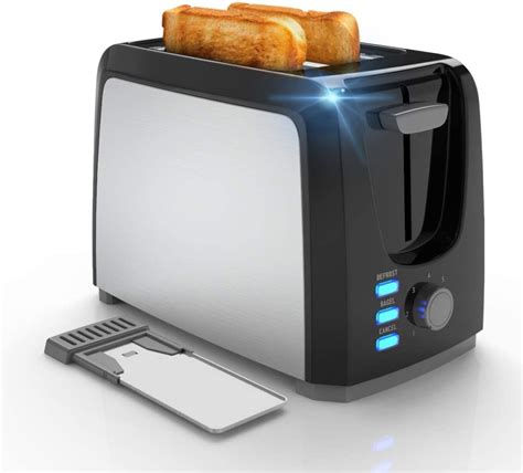 110W RV Toaster 2 Slice Best Prime Toasters Stainless Steel Black Bagel ...