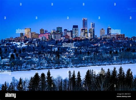 City skyline, winter, Edmonton, Alberta, Canada Stock Photo - Alamy