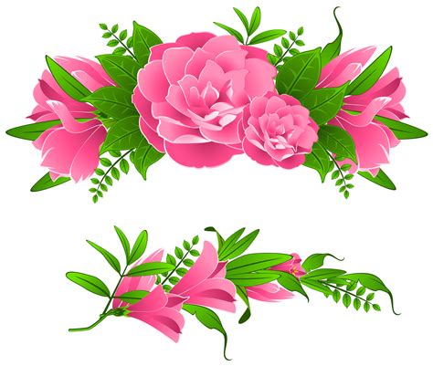 4 2 Flowers Borders Free Png Image