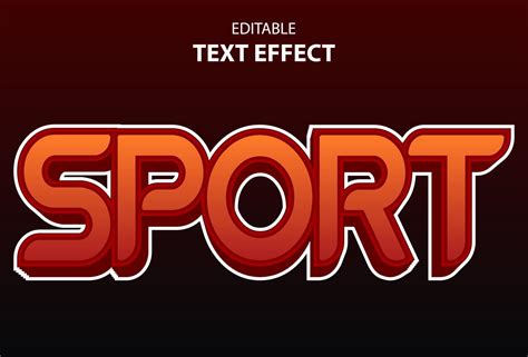 sports text effect in red color editable for logo. 7309823 Vector Art ...