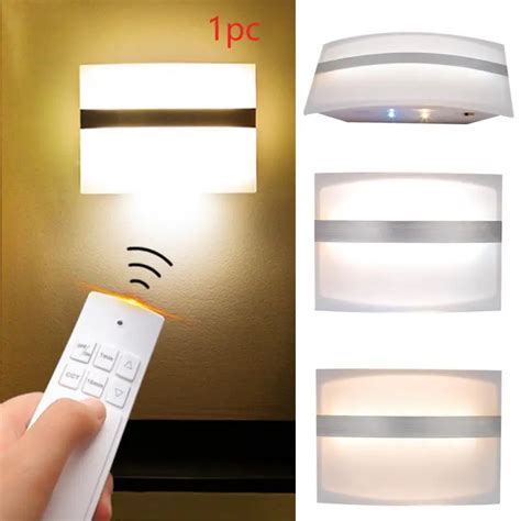 Acrylic Indoor Led Wall Lamp Remote Control Night Light Decorative ...