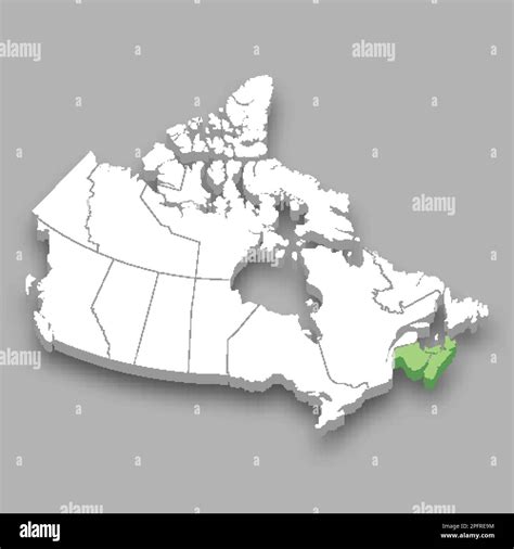 The Maritimes region location within Canada 3d isometric map Stock ...