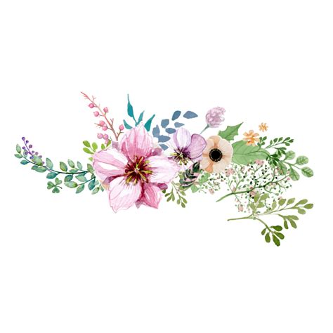 √ Watercolor Flower Border Transparent