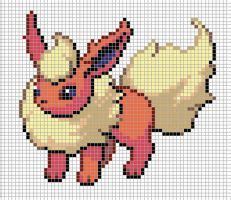 136.flareon by Electryonemoongoddes | Easy pixel art, Pixel art pattern ...