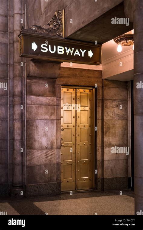 Vintage subway sign, NYC Stock Photo - Alamy