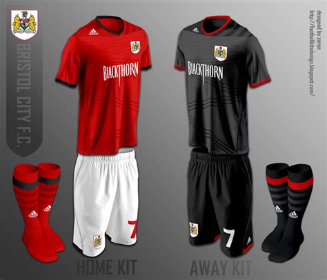 Bristol City FC home and away fantasy kits