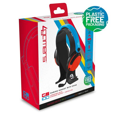 4Gamers C6-100 Wired Gaming Headset Bundle (Blue & Red) | Switch, PC ...