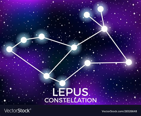 Lepus constellation starry night sky cluster Vector Image