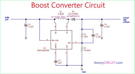 Dc-dc boost converter design circuit for amplifier