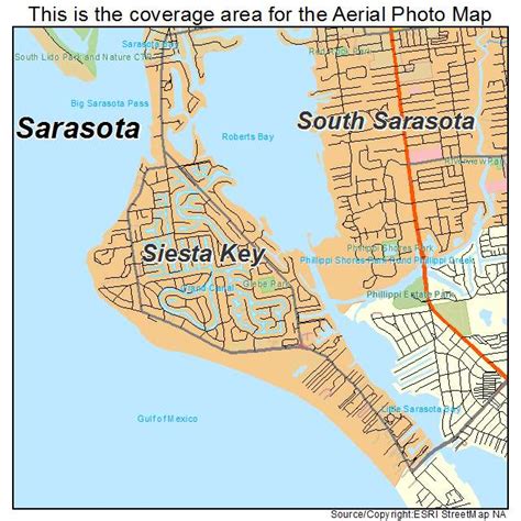 Aerial Photography Map of Siesta Key, FL Florida