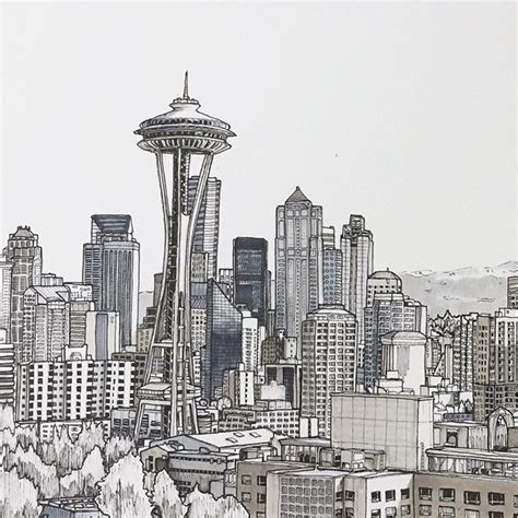 Seattle #art #drawing #pen #sketch #illustration #linedrawing #seattle ...