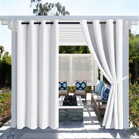 Amazon.com: Hiasan White Outdoor Curtains for Patio Waterproof - Indoor ...