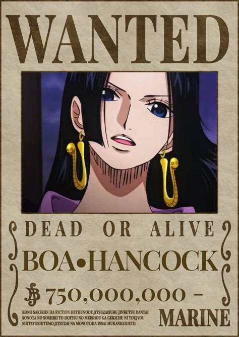 Boa Hancock bounty poster | Arte delle anime, Immagini, Poster