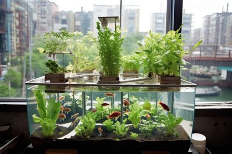 Premium AI Image | aquaponics system handmade indoor garden