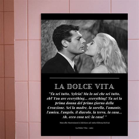 La Dolce Vita Quotes Movie Poster Print Print Digital Italian - Etsy