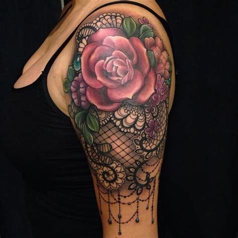 Rose tattoo | Lace tattoo, Lace tattoo design, Cool tattoos