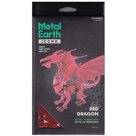 Metal Earth Iconix Red Dragon Model Kit - Puzzles Canada