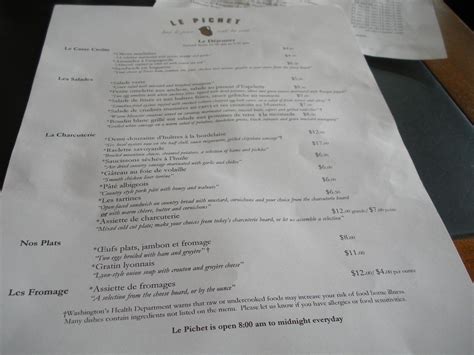 Le Pichet menu | Thanks to Mac for his many restaurant recom… | Flickr