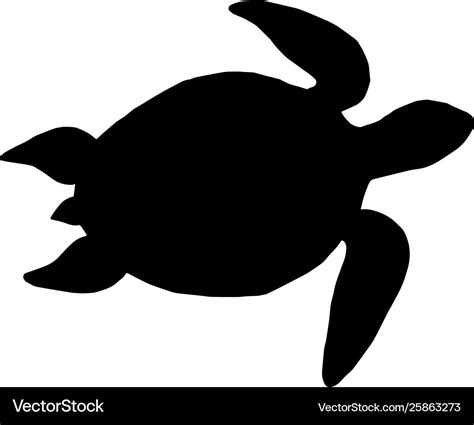 Black Silhouette Of A Sea Turtle