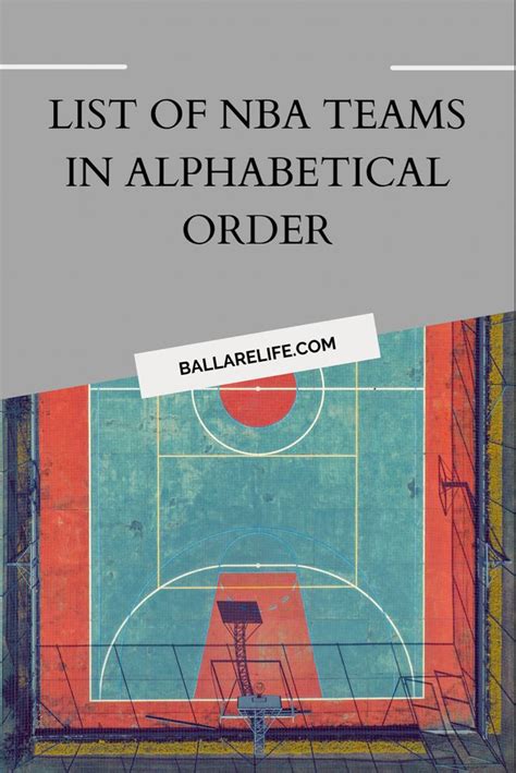 List of NBA Teams in Alphabetical Order | Nba teams, All nba teams, Nba