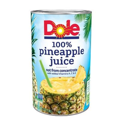 Dole 100% Pineapple Juice - 46 Fl Oz Can : Target