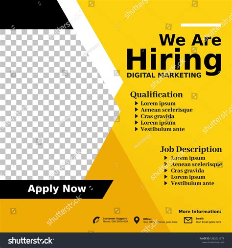 Job Vacancy Design Poster We Hiring Stock Vector (Royalty Free ...