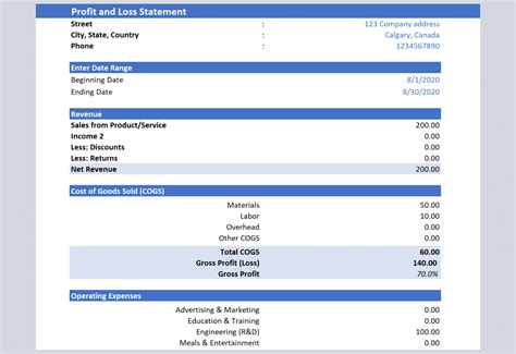 Excel Templates For Accounting