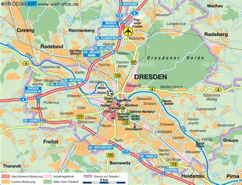 Map of Dresden (City in Germany, Saxony) | Welt-Atlas.de