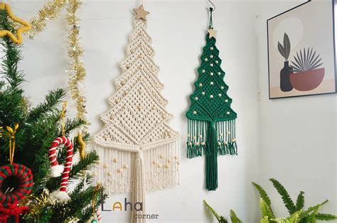 Macrame Christmas Tree With Star Topper Pine Tree Wall - Etsy