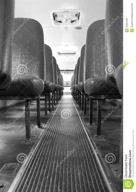 School bus interior stock photo. Image of seats, view - 19341136