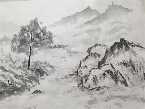 Chinese ink painting works Drawing by Hsu Wei-hua - Pixels